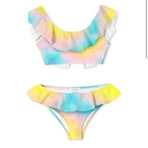 STELLA COVE ruffle bikini in pastel tie dye